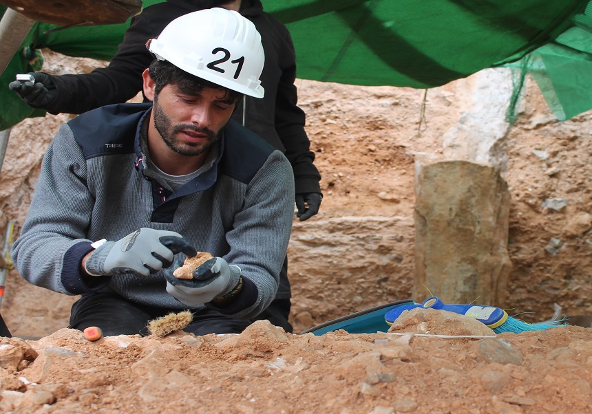 Pedro Piñero en el jaciment de Quibas